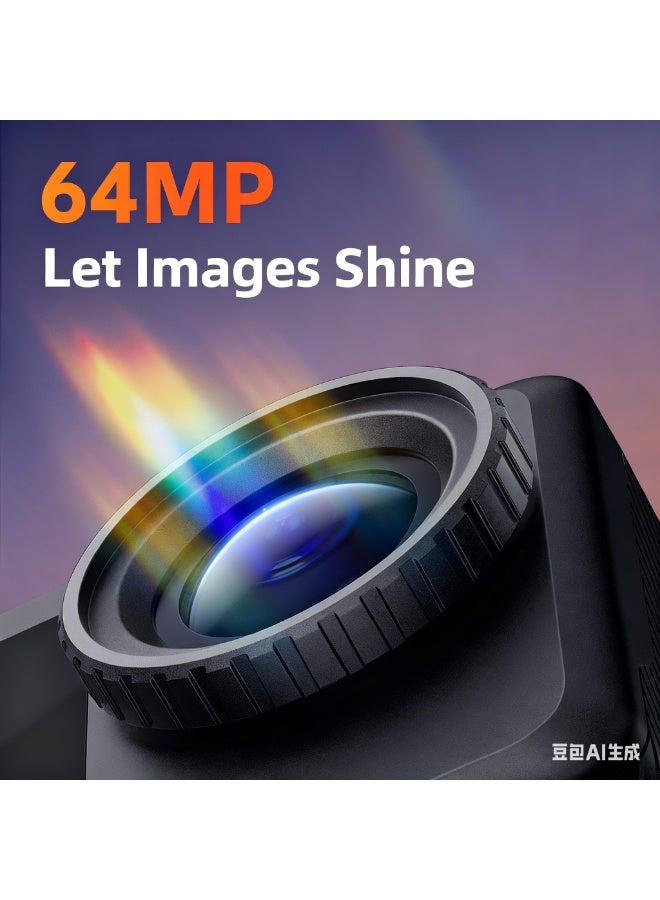 الباندا العملاقة كاميرا رياضية بدقة 5K بمعدل 30 إطارًا في الثانية، وكاميرا أكشن مقاومة للماء بدقة 64 ميجابكسل، مزودة بشاشتين، وتقنية تثبيت الصورة الإلكترونية (EIS)، وزاوية عرض واسعة 130 درجة، ومقاومة للماء حتى عمق 30 مترًا للمغامرات الخارجية. - Image 4