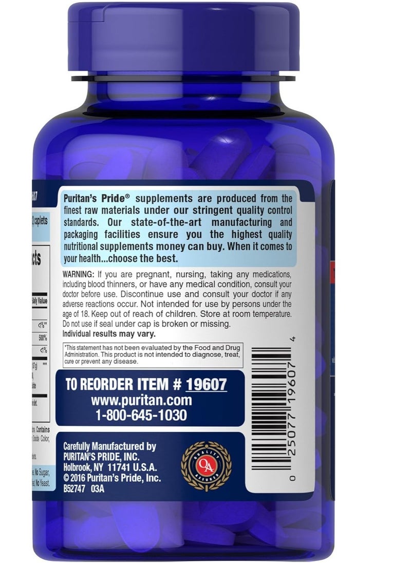 Puritan's Pride - Triple Strength Glucosamine Chondroitin with Vitamin D3 Caplets, 80 Count 40 Servings - Image 1