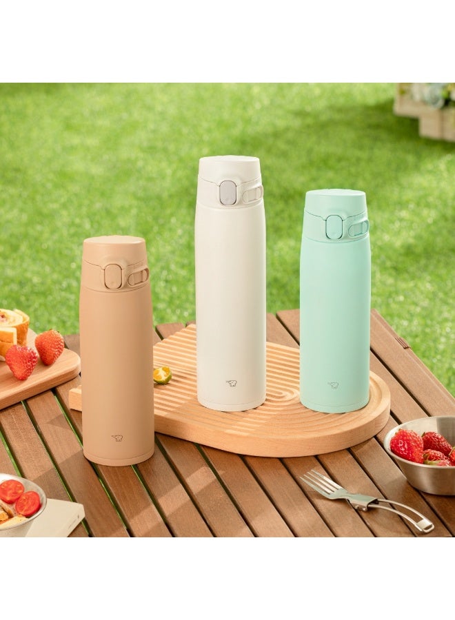 زوجيروشي زجاجة زواجيروشي ستانلس ستيل معزولة بالشفط بلمسة واحدة، ٠.٦٠ لتر - بيج فاتح - Image 2