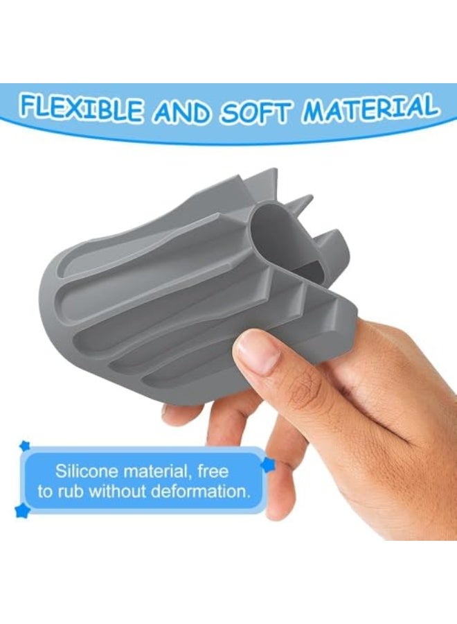 ALMEKAQUZ Self Draining Soap Dishes, 3 Pcs Silicone Soap Saver, Waterfall Drainer Soap Holder for Bathroom, Extend Soap Life, Keep Soap Bars Dry Clean & Easy Cleaning (White, Gray, Teal)  - Image 4