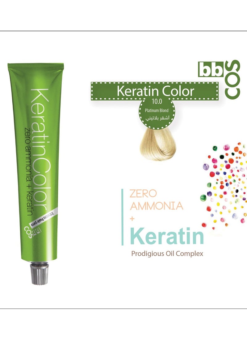 bbcos Keratin Hair Color 100ml - 10.0 