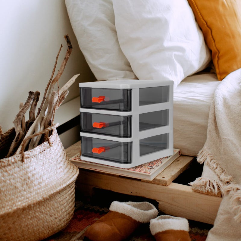1pc Multilayer Drawer Storage Box Desktop Storage Box Desktop Organizer White - Image 4
