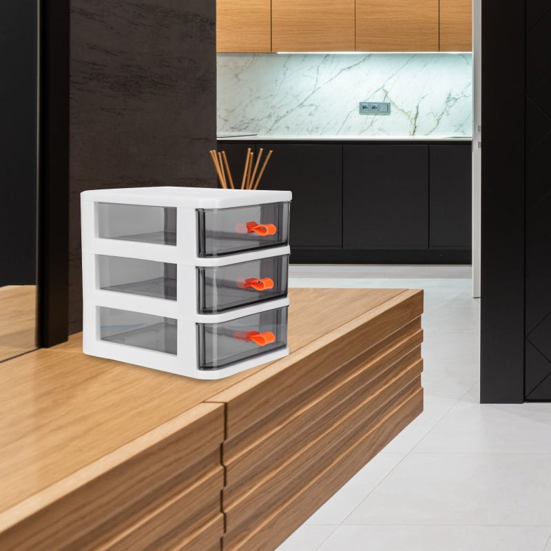 1pc Multilayer Drawer Storage Box Desktop Storage Box Desktop Organizer White - Image 5
