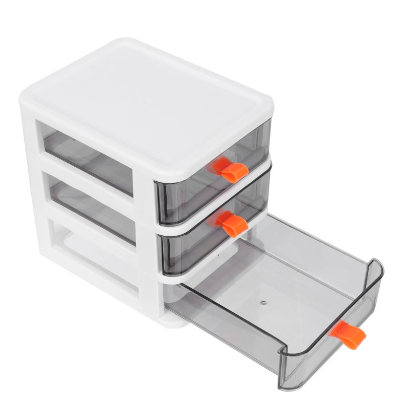 1pc Multilayer Drawer Storage Box Desktop Storage Box Desktop Organizer White - Image 1