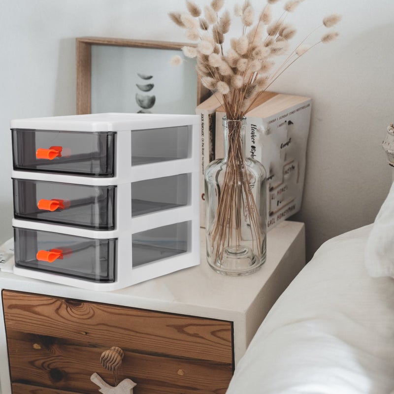 1pc Multilayer Drawer Storage Box Desktop Storage Box Desktop Organizer White - Image 2