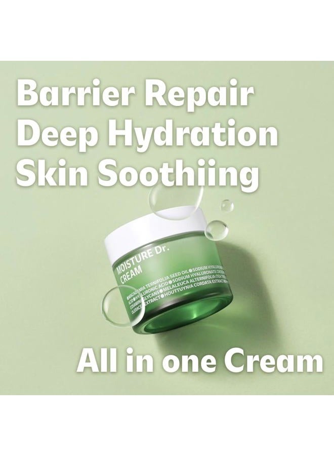 ISOI Moisture Dr. Soothing Cream, Deep Hydration with Hyaluronic Acid, Lightweight Face Moisturizer Korean for Oily Skin & Sensitive Types, Korean Moisturizer Face Cream (2.37 fl. oz, 70ml) - Image 2