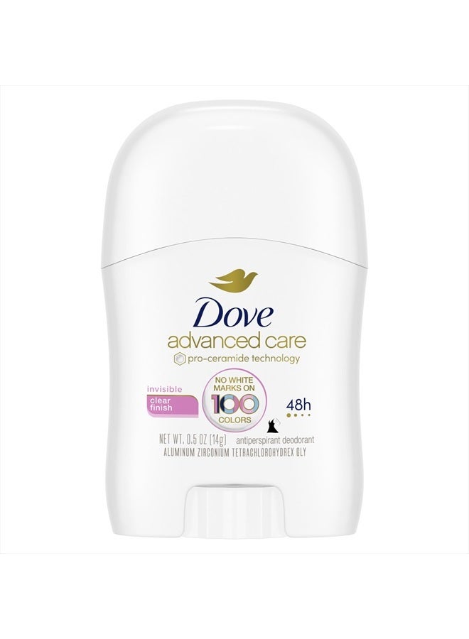 Dove Advanced Care Antiperspirant Deodorant Stick Clear Finish Pack of 36 doesn't stain clothes 72-hour odor control and all-day sweat protection with Pro-Ceramide Technology 0.5 oz - Image 1