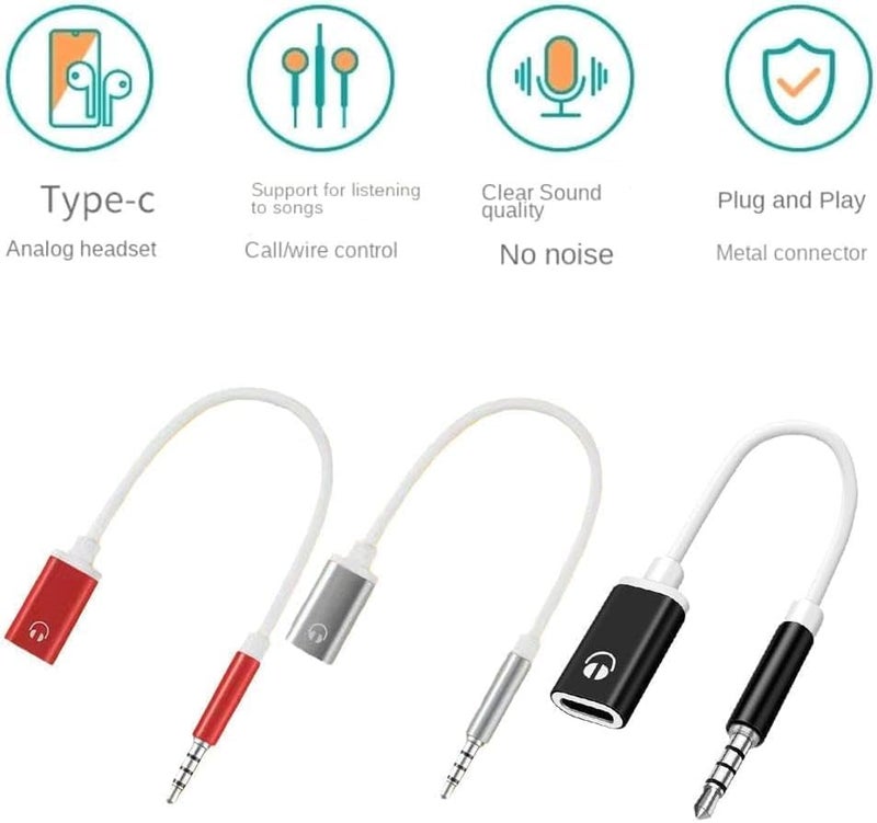 Zenarao محول جاك سماعة زيناراو، كابل صوت 3.5 مم ذكر إلى أنثى TypeC، كابل دنجلي صوت USB C إلى Aux، متوافق مع مشغلات MP3، مشغلات CD، أجهزة الكمبيوتر المحمولة، الأجهزة اللوحية، الهواتف الذكية (فضي) - Image 4