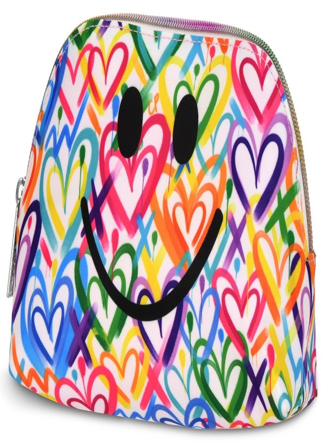 iscream + Corey Paige 8.25" x 5" Fully Lined Wide Zipper Opening Cosmetic Bag - Graffiti Hearts - Image 3