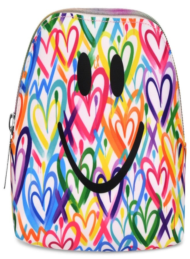 iscream + Corey Paige 8.25" x 5" Fully Lined Wide Zipper Opening Cosmetic Bag - Graffiti Hearts - Image 1