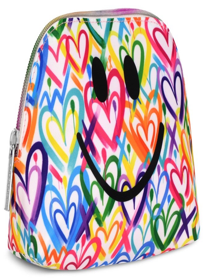 iscream + Corey Paige 8.25" x 5" Fully Lined Wide Zipper Opening Cosmetic Bag - Graffiti Hearts - Image 2