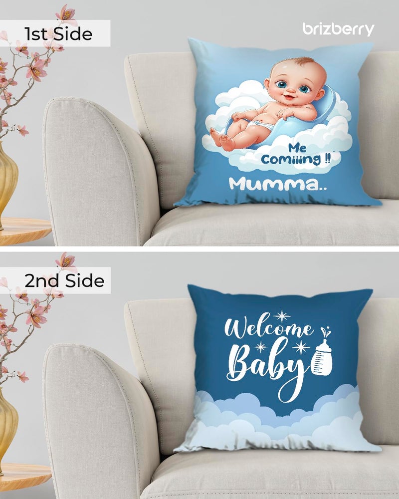Brizberry® Premium Throw Pillow Cushion, mom to be Gifts, Pregnant Woman Wife Sister, Coming Soon Mumma, Pregnancy Gift for Baby Shower, with Premium Filler Cushion (16 inch x 16 inch) (Design 6) - Image 2