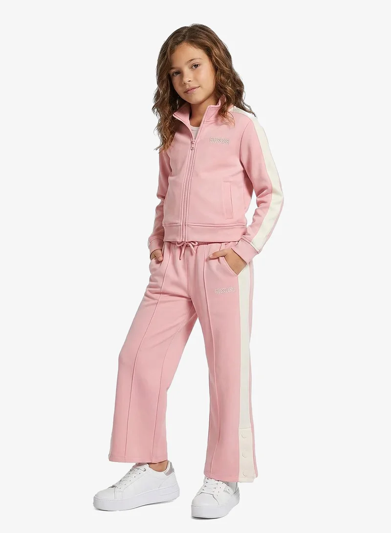 جس بنطلون رياضي مخطط بشعار للأطفال