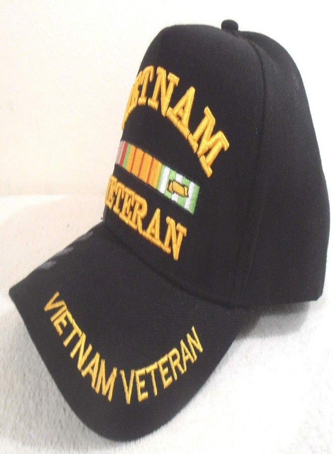 AborenCo Vietnam Veteran Baseball Cap 3D Embroidered Military Apparel for Men and Women Black - Image 4