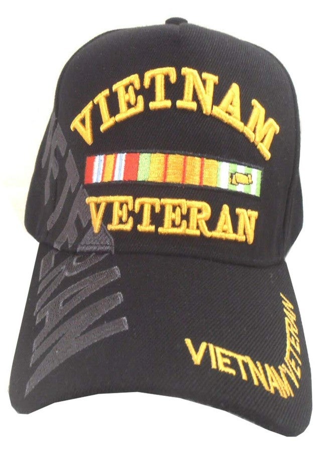 AborenCo Vietnam Veteran Baseball Cap 3D Embroidered Military Apparel for Men and Women Black - Image 2
