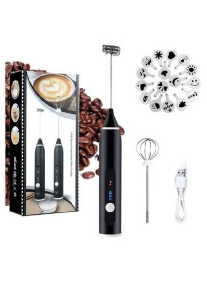 ACLIX Rechargeable Electric Milk Frother Handheld With 3 Adjustable Speeds And 2 Stainless Whisks Egg Beater Mini Blender Drink Mixer for Coffee