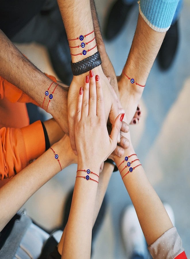 Inbagi 30 Pcs Evil Eye Bracelets Red String Protection Bracelets Adjustable Evil Eye Red Rope Knot Strand Anklets Kabbalah Mal De Ojo Luck Jewelry for Women Men - Image 4