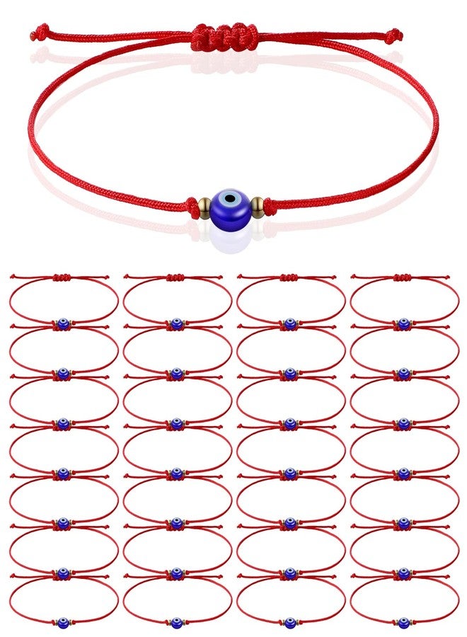 Inbagi 30 Pcs Evil Eye Bracelets Red String Protection Bracelets Adjustable Evil Eye Red Rope Knot Strand Anklets Kabbalah Mal De Ojo Luck Jewelry for Women Men - Image 1