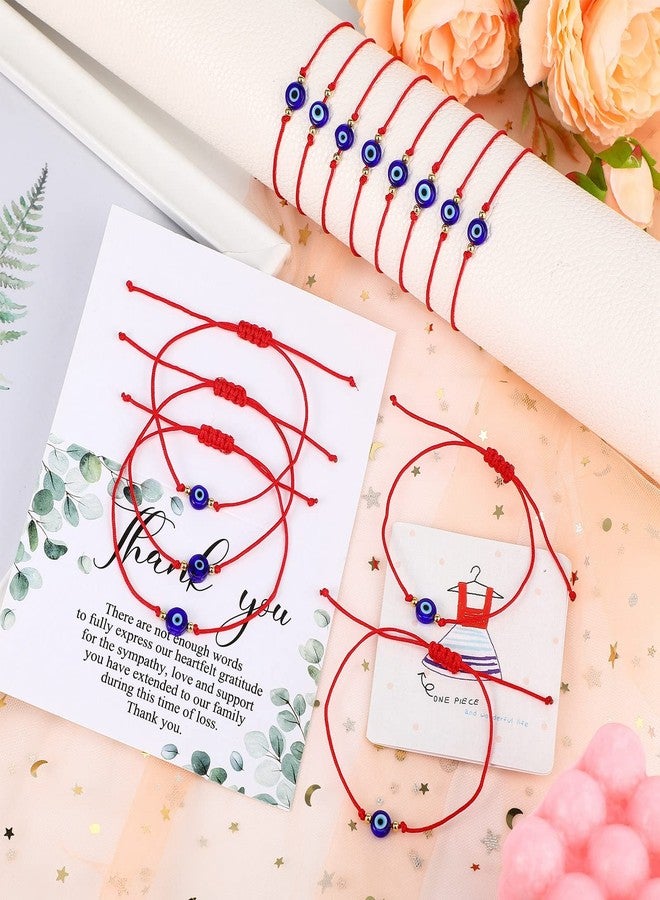 Inbagi 30 Pcs Evil Eye Bracelets Red String Protection Bracelets Adjustable Evil Eye Red Rope Knot Strand Anklets Kabbalah Mal De Ojo Luck Jewelry for Women Men - Image 3