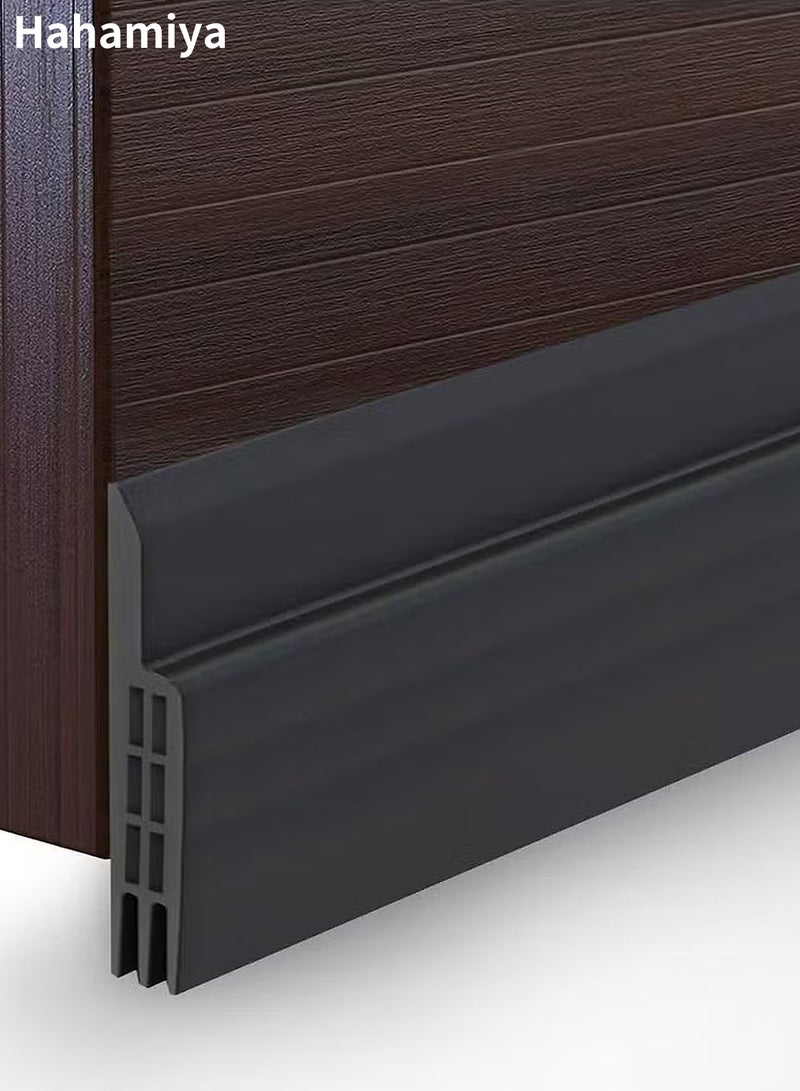 Hahamiya Door Gap Draft Stopper, 100 cm Length Door Bottom Seal, Heavy-Duty Sand & Dust Proof Door Seal, Trimmable Soundproof Door Strip, Self-Adhesive Door Weather Stripping, Suitable for Interior & Exterior Door Gap Sealing, Dustproof, Sound Insulation, Weatherproof Seal - Black. - Image 1