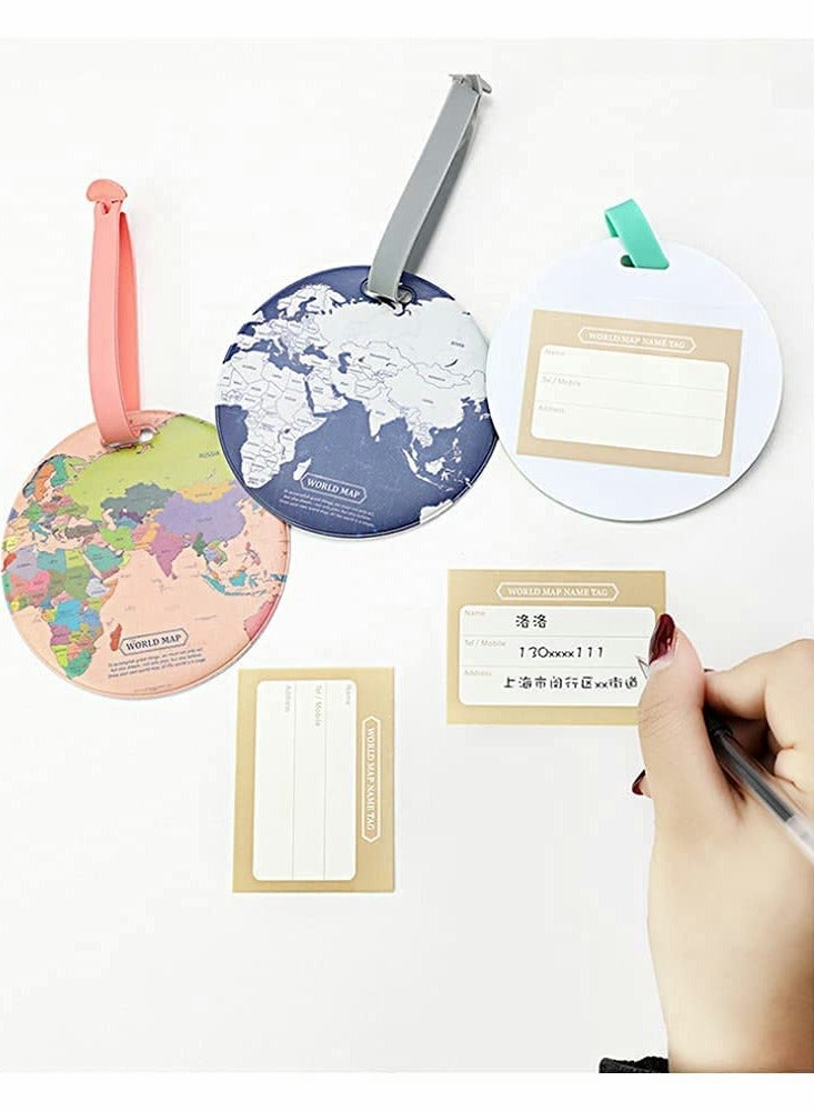 World Map Luggage Tags Set, 4 Pcs Travel Bag Accessories, Identifier Label Holders for Backpacks and Luggage - Image 4