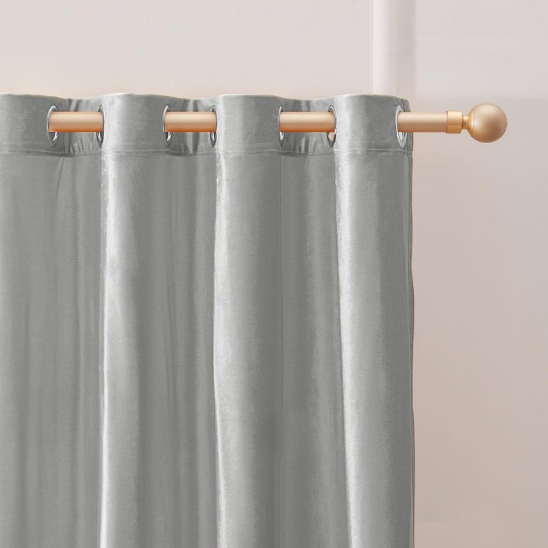 BULBUL Light Grey Velvet Curtains 84 inches Luxury Elegant Living Room Curtain Modern Light Filtering Thermal Insulated Soundproof Privacy Room Darkening Drapes for Classical Bedroom Set of 2 - Image 2