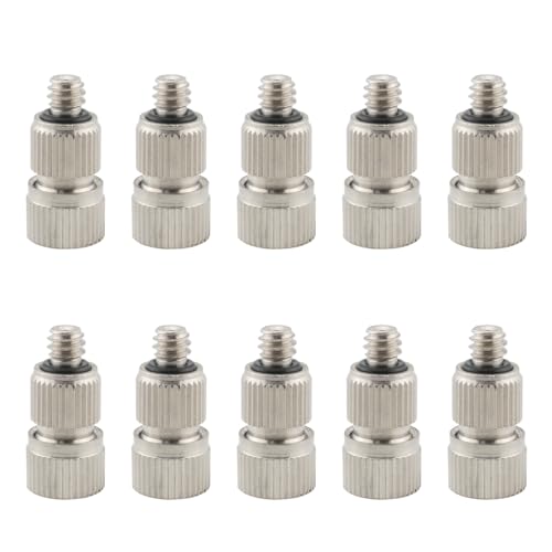 Ruiwaer 10PCS Silver High Pressure Misting Nozzles High Pressure Outdoor Anti-drip Fogging Spray Head Outdoor Cooling Misting System Nozzle for Outdoor Cooling System Outdoor Cooling Nozzle - Image 1