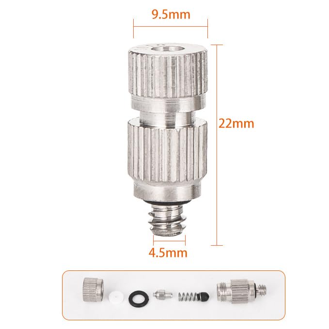 Ruiwaer 10PCS Silver High Pressure Misting Nozzles High Pressure Outdoor Anti-drip Fogging Spray Head Outdoor Cooling Misting System Nozzle for Outdoor Cooling System Outdoor Cooling Nozzle - Image 2