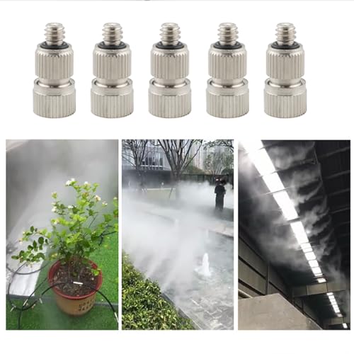 Ruiwaer 10PCS Silver High Pressure Misting Nozzles High Pressure Outdoor Anti-drip Fogging Spray Head Outdoor Cooling Misting System Nozzle for Outdoor Cooling System Outdoor Cooling Nozzle - Image 5