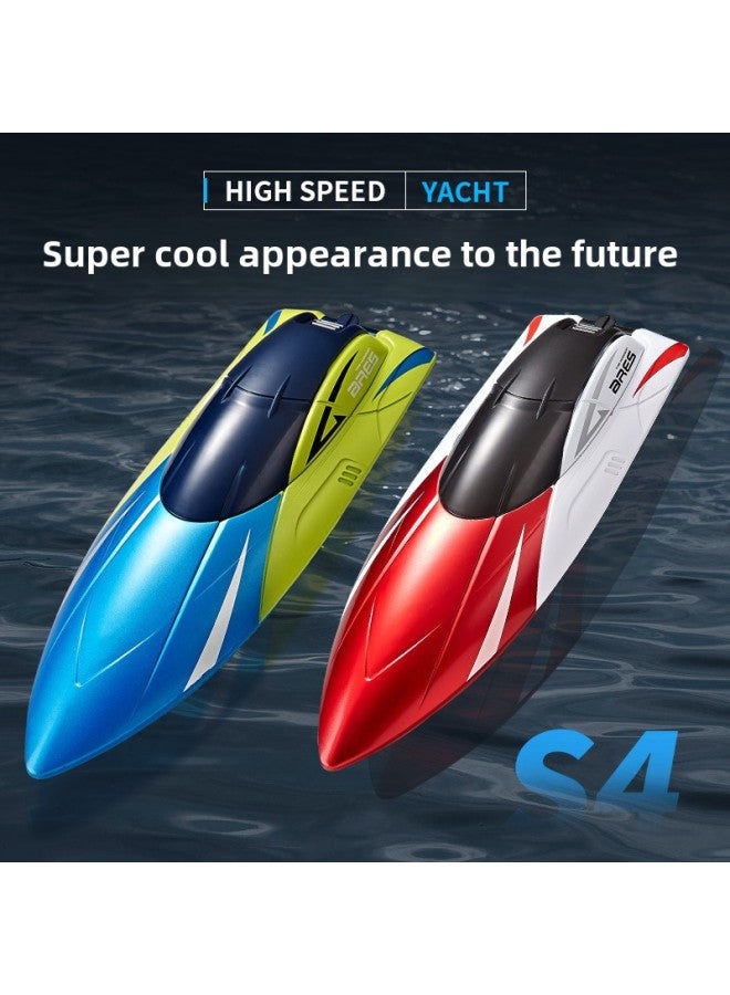 Ship Small Boat High Speed Remote Control Boat Pull Net Children Water Boy Speedboat Model Water Toy Electric Girl-Color:S4-metal Blue+dual Motors+2.4g Non-interference-Specification:Dual Battery Package - One Spare Battery  - Image 5
