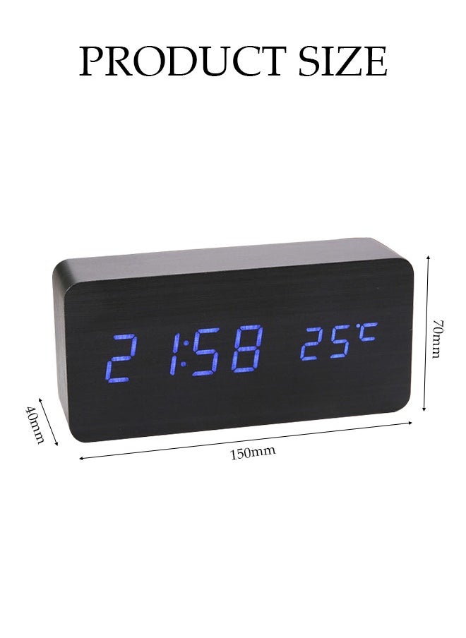 Generic - Bedside Alarm Clock Smart Digital Alarm Clock with LED Display with Intelligent Voice Control Alarm Clocks Bedside with Dual USB output Loud Digital Clock for Bedrooms - Image 1