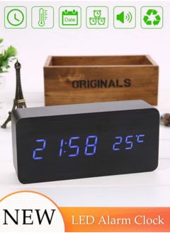 Bedside Alarm Clock Smart Digital Alarm Clock with LED Display with Intelligent Voice Control Alarm Clocks Bedside with Dual USB output Loud Digital Clock for Bedrooms