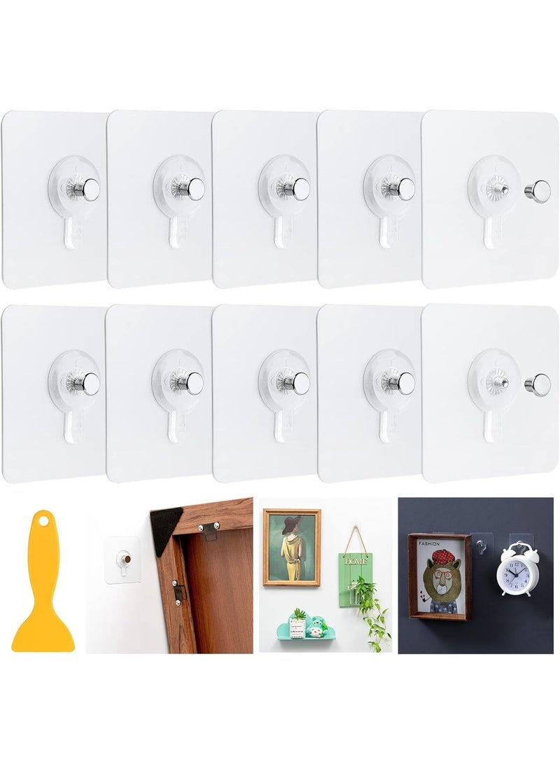 Magic Wall Hooks – 10 Nail-Free Heavy-Duty Fixings for Frames, Macrame & Home Décor – Hidden, Secure & Easy Installation, No Drilling Needed - Image 1