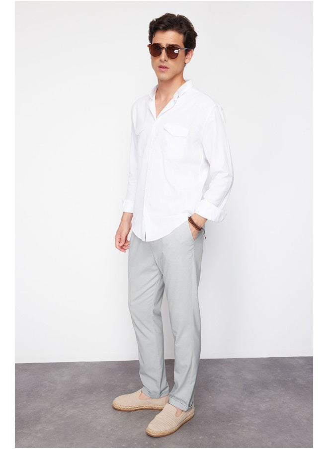 trendyol - Gray Elastic Waist Slim Fit Trousers TMNAW21PL0107 - Image 1