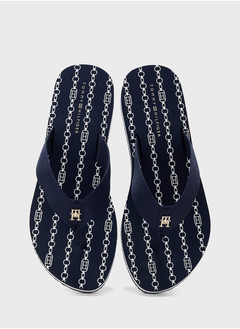 Chainprint Midwedge Sandals