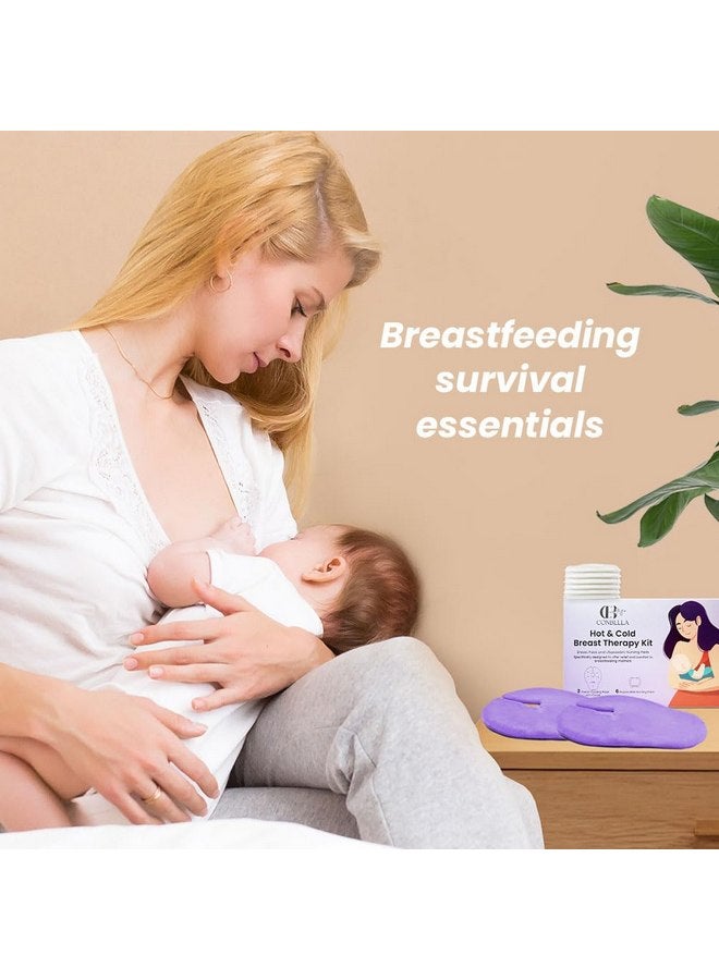 CONBELLA 2 Larger Breast Ice Packs with Soft Covers and 6 Breast Pads for Leaking Milk, Hot and Cold Breast Therapy Packs, Breastfeeding Essentials for Relief of Clogged Ducts, Nipple Pain, Engorgement - Image 2