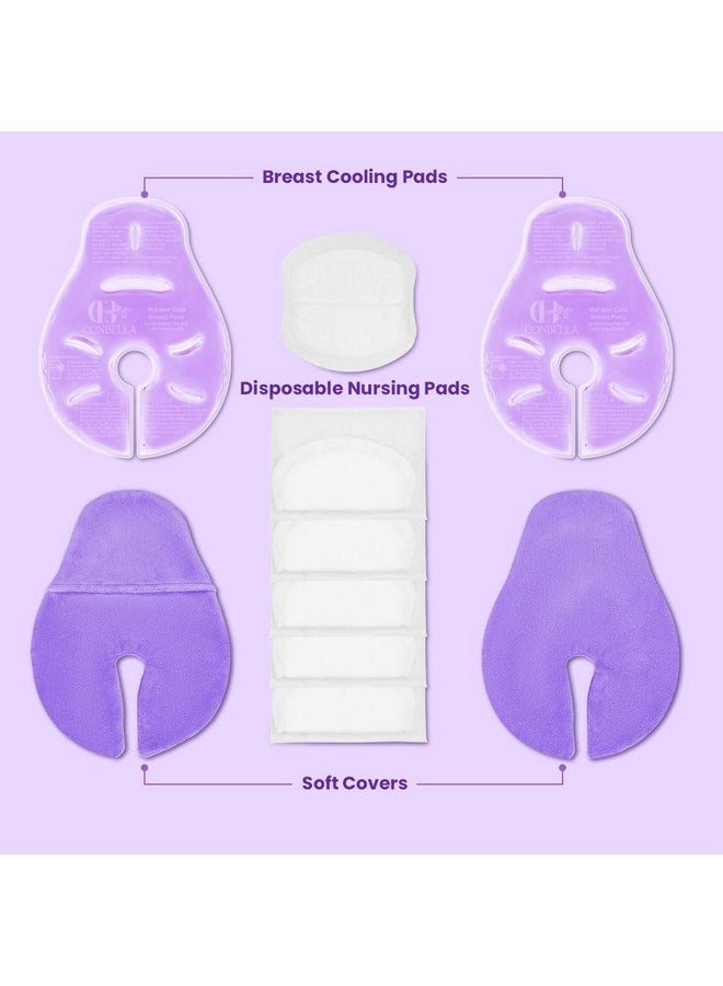 CONBELLA 2 Larger Breast Ice Packs with Soft Covers and 6 Breast Pads for Leaking Milk, Hot and Cold Breast Therapy Packs, Breastfeeding Essentials for Relief of Clogged Ducts, Nipple Pain, Engorgement - Image 4