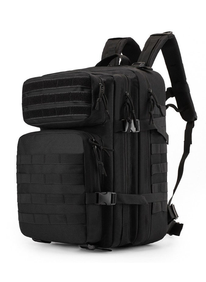 WAKYME 56L-75L Military Tactical Backpack Large Day Backpack for Men 3 Days Assault Pack Bug Out Bag Water Resistant and Heavy Duty Hiking Treeking Rucksack （Black）  - Image 1