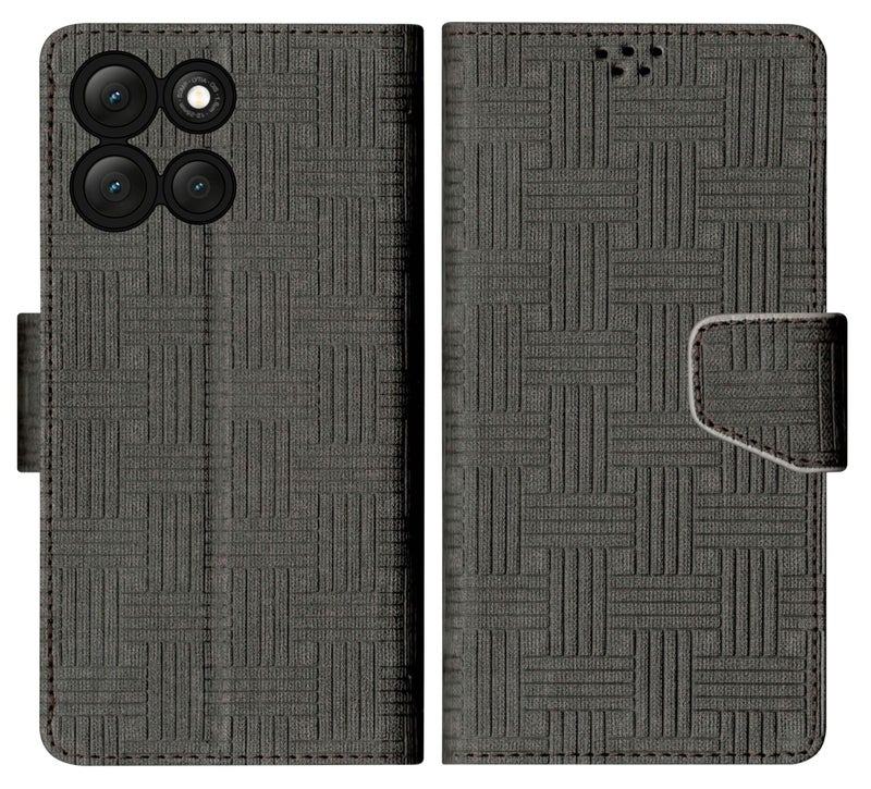 SBMS Flip Cover for Motorola Moto G86 Power 5G (6.7-inch) Back Cover Case with Magnatic Closure | Inbuilt Stand | Card & Money Pocket (Mat Black) - Image 1