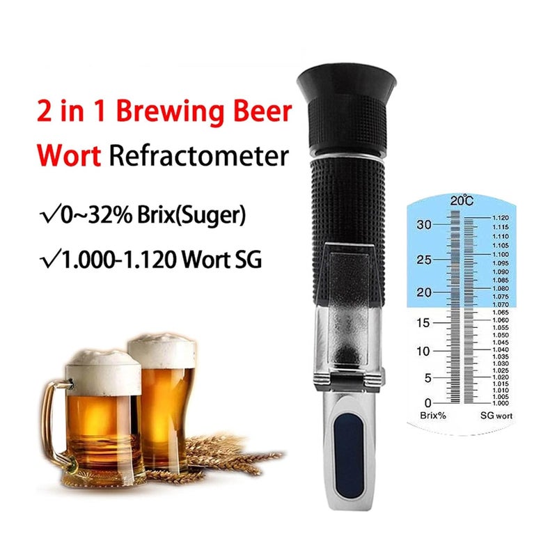 All usage compatible Refractometer, 2 in 1 Beer Wort Refractometer，0-32% Brix Tester Meter Specific Gravity 1.000-1.120 Hydrometer Tester Before Brewing(No Box) Heat insulation layer Multi-use qualified quality Popular trusted craftsmanship Batch consistent craftsmanship Ready post purchase fulfill Solid anti-deform Multi-demand satisfied design Widely used design Multiple sizes Safe material Classic practical design Low wear optimized design Gulf approved global quality Rack sorted local inventory Climate adapted upgraded quality Flexible usage build All preference matching build Durability enhanced Treated anti-rust metal All season compatible build Water rust proof All climate suitability Popular practical build Easy assemble alternatives - Image 2
