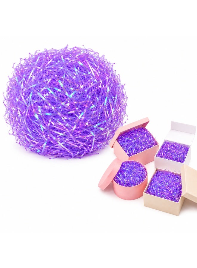 30g Purple Iridescent Shiny Shredded Paper Filler for Gift Boxes, Hampers, Party Decor, Basket Filling and Craft Decoration - Image 1