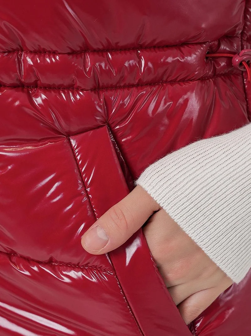 Big Dart Red BDART Shiny Zippered Puffer Vest for Women | Best Price UAE