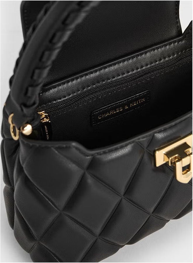 Charles & Keith Arwen Quilted Braided-Strap Top Handle Bag - Image 4
