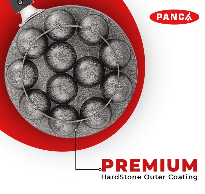 PANCA Non-Stick 12 Cavity Appam Patra with Stainless Steel Lid | Single Handle Paniyaram Pan for Appe, Paddu & Ponganalu | Easy Cooking, Even Heat for Home Kitchens - Image 5