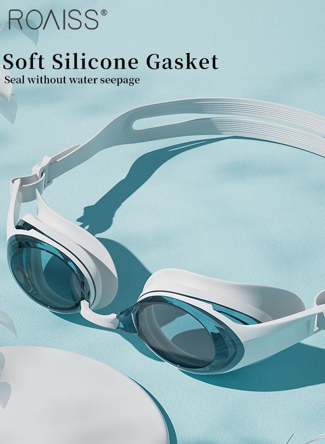 roaiss 4 Pcs Professional Swim Goggles Set for Adult, HD Anti-fog Swimming Goggles, Outdoor Swimming Gear with Goggle, Swimming Cap, Nose Clip and Earplugs for Men Women  - Image 2