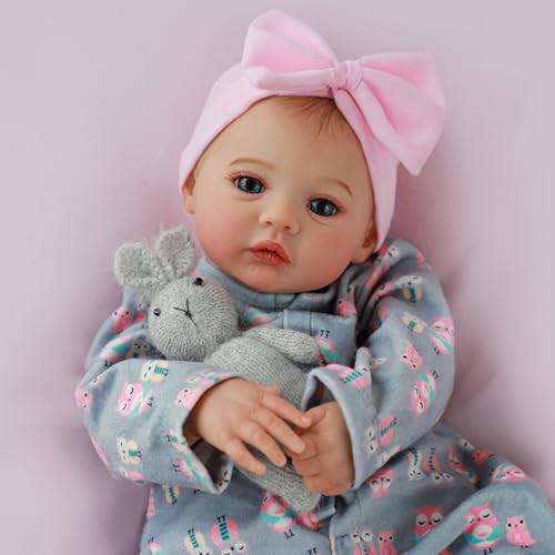 KSBD Lifelike Reborn Baby Girl  18 inch Realistic Baby Girl Real Life Newborn Baby Dolls Handmade Anatomically Correct Real Baby Dolls Gift Set for Kids Age 3 - Image 5