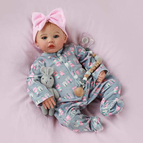 KSBD Lifelike Reborn Baby Girl  18 inch Realistic Baby Girl Real Life Newborn Baby Dolls Handmade Anatomically Correct Real Baby Dolls Gift Set for Kids Age 3 - Image 1