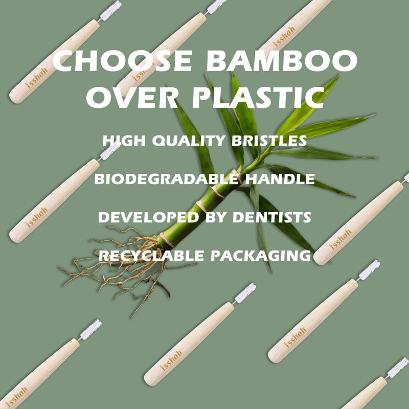 Isshah Biodegradable Bamboo Handle Interdental Brushes Between Teeth Cleaner Deep Clean Toothpick, FSC Certified and PETA Approved, Size 2 (0.5mm), 40 Count - Image 3