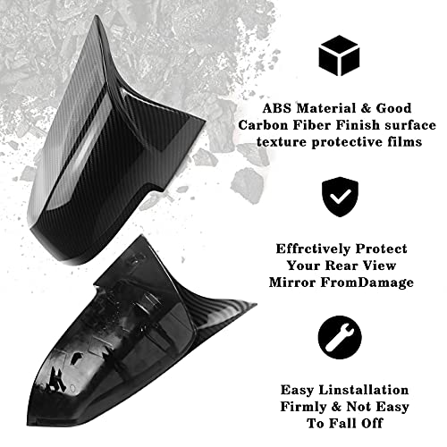 TEANTECH Door Mirror Covers Carbon Fiber Replacement Rearview Side Mirror Covers Caps fit for BMW F20 F22 F23 F30 F31 F32 F33 F36 F87 M2 X1 E84 - Image 3