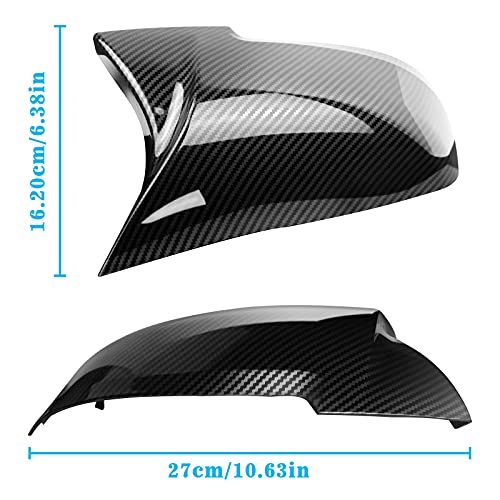 TEANTECH Door Mirror Covers Carbon Fiber Replacement Rearview Side Mirror Covers Caps fit for BMW F20 F22 F23 F30 F31 F32 F33 F36 F87 M2 X1 E84 - Image 2